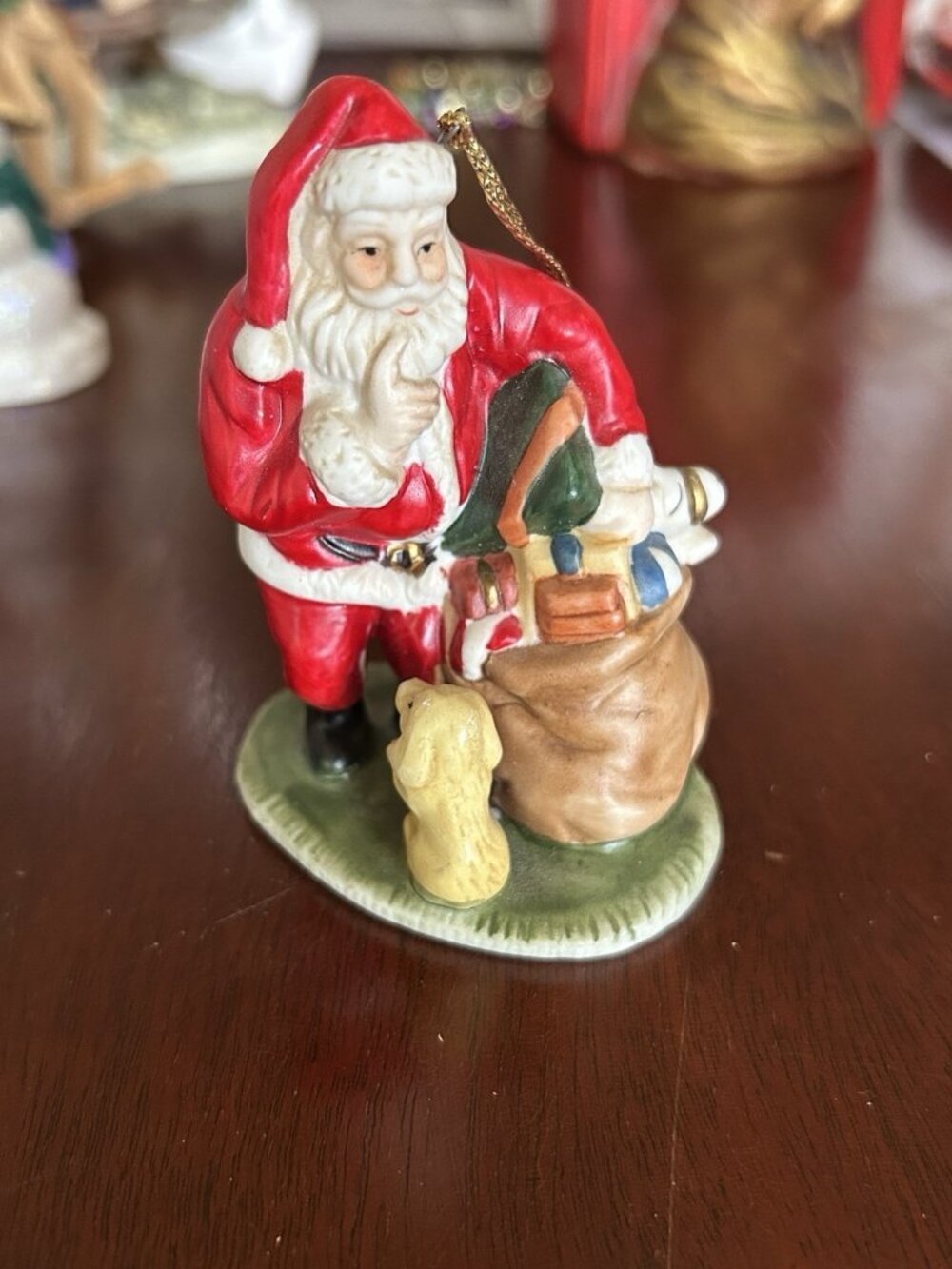 Hallmark Christmas Ornament Santa And Cute Puppy 2004